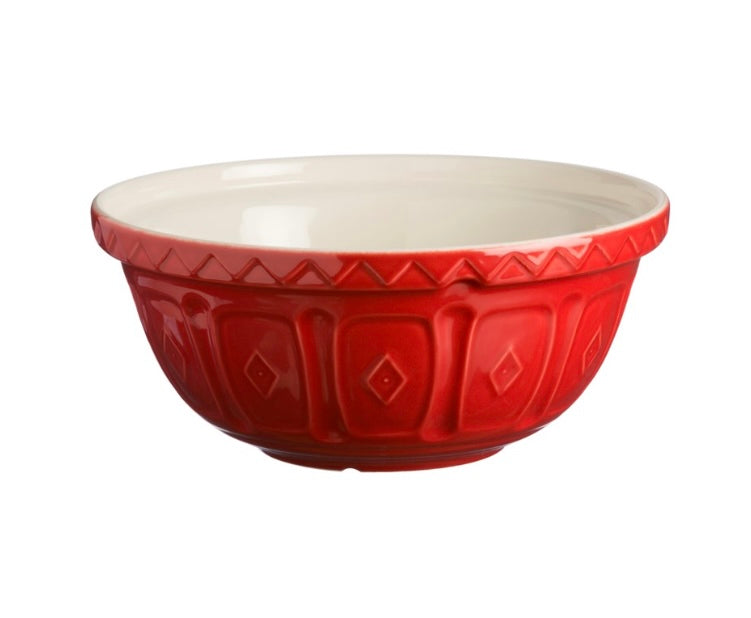 Mason Cash Earthenware Mixing Bowls 11.5" (Color: Red)