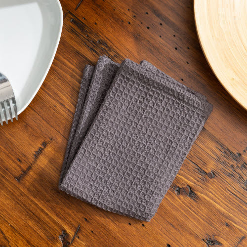Broadway Waffle Kitchen Towel - Grey