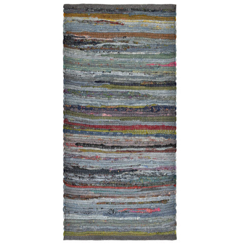 Premium Rag Rug Large - Blue Smoke