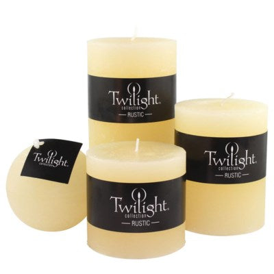 3" x 6" Unscented Twilight Pillar Candles - Ivory