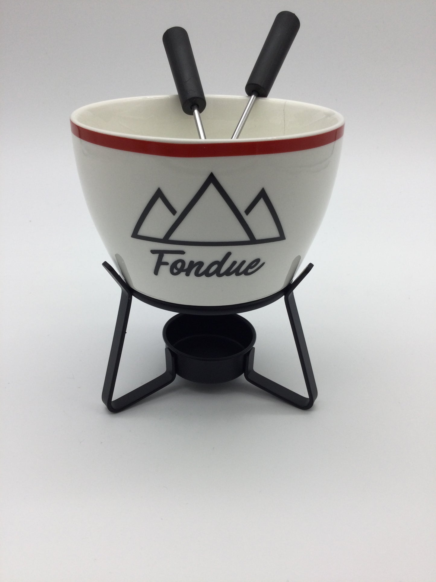 Fondue Set - White / Red / Black
