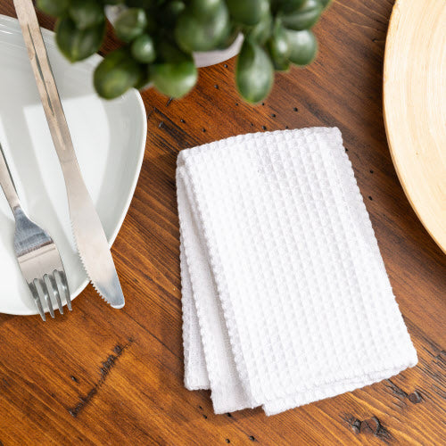 Broadway Waffle Dishcloth - White