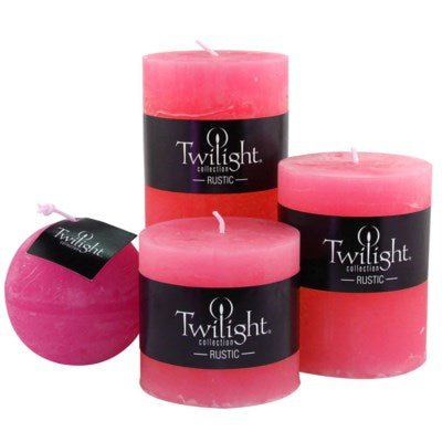 3" x 6" Unscented Twilight Pillar Candles - Fuschia