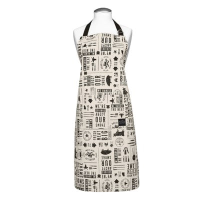 We All Eat BBQ Printed Apron - Black