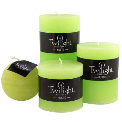 3" x 6" Unscented Twilight Pillar Candles - Wild Lime