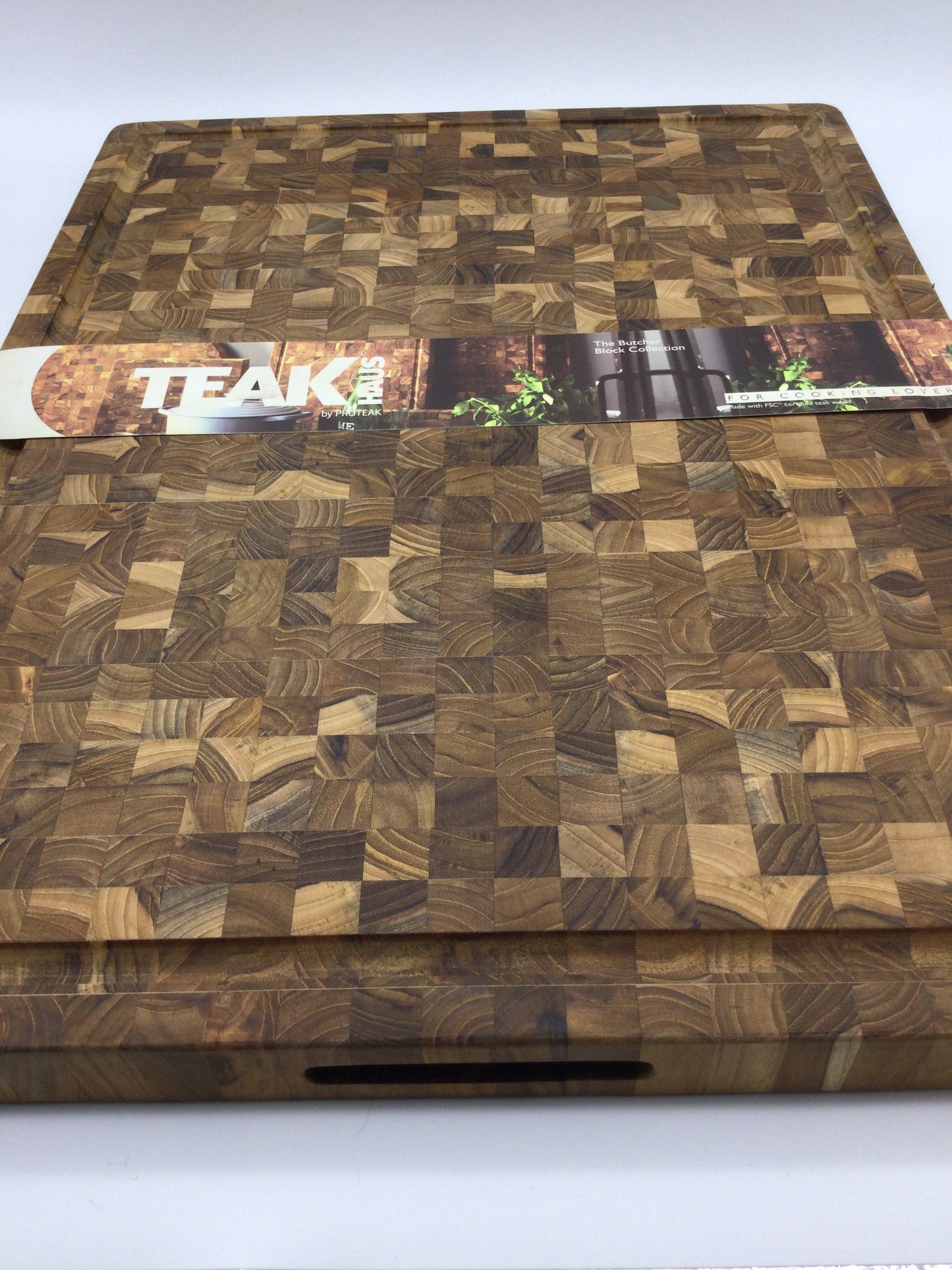 Teak Butcher Block with Handles
