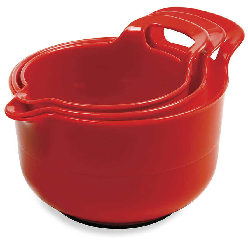 Norpro 3 Piece Red Mixing Bowl Set