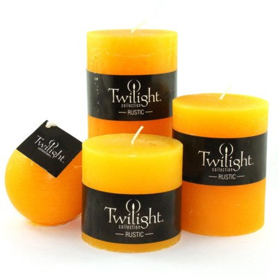 3" x 3" Unscented Twilight Pillar Candles - Yellow