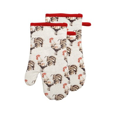 Watercolor Rooster Oven Mitts