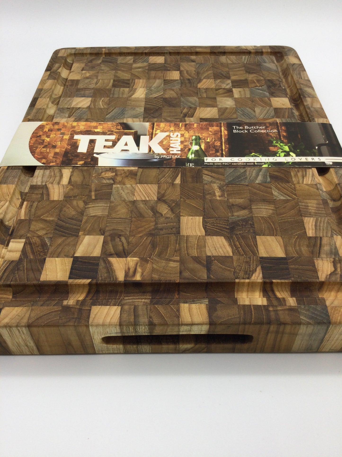 Teak Butcher Block with Handles - Small