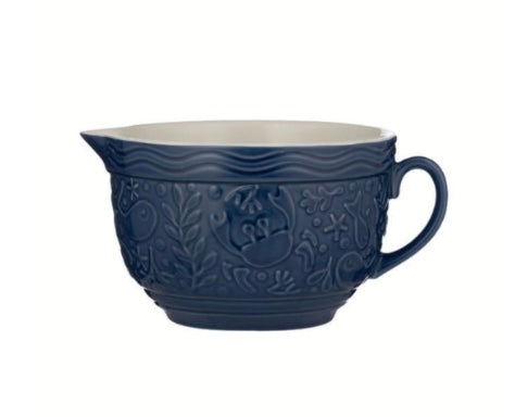 Mason Cash Earthenware Batter Bowls 10" Nautical Style (Color: Dark Blue)