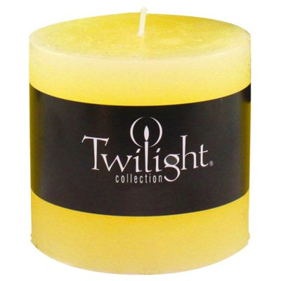 3" x 3" Scented Twilight Pillar Candles - Lemon with Lemongrass