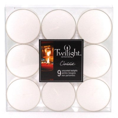 9 Pack Twilight Tea Lights - White