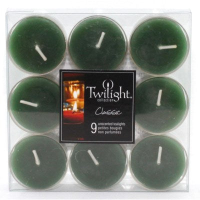 9 Pack Twilight Tea Lights - Green