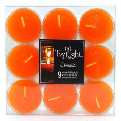 9 Pack Twilight Tea Lights - Orange