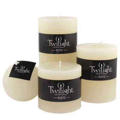 3" x 3" Unscented Twilight Pillar Candles - Off White