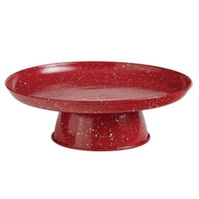 Granite Enamelware Cake Pedestal - Red