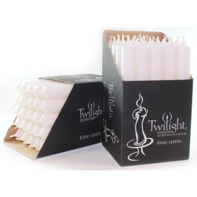 7" Twilight Dinner Candles - White