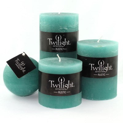 3" x 3" Unscented Twilight Pillar Candles - Turquoise