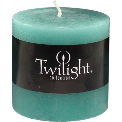 3" x 3" Scented Twilight Pillar Candles - Turquoise with Ocean Breeze