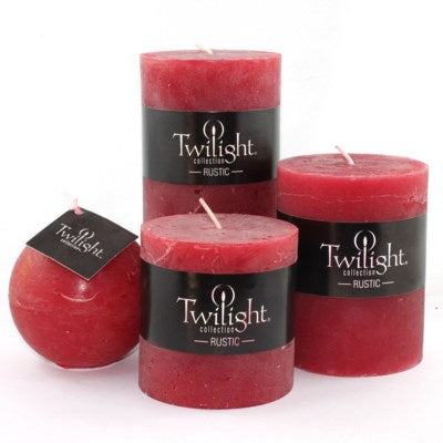 3" x 6" Unscented Twilight Pillar Candles - Cranberry