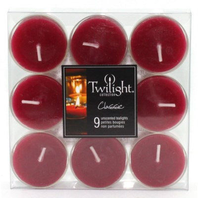 9 Pack Twilight Tea Lights - Bordeaux
