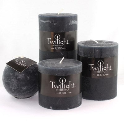 3" x 3" Unscented Twilight Pillar Candles - Black