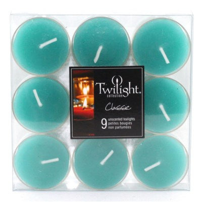 9 Pack Twilight Tea Lights - Turquoise