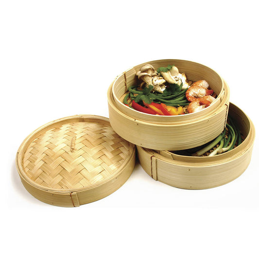 Norpro 2 Tier Bamboo Steamer with Lid