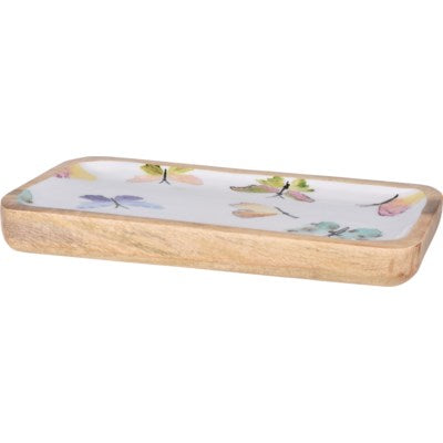 Mango Wood Serving Tray Large - Butterfly Design