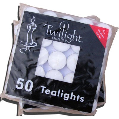 50 Pack Twilight Tea Lights - White