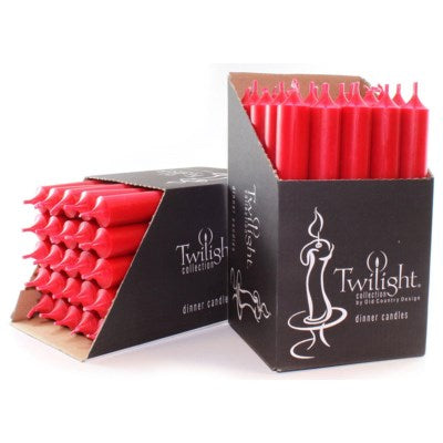 7" Twilight Dinner Candles - Red